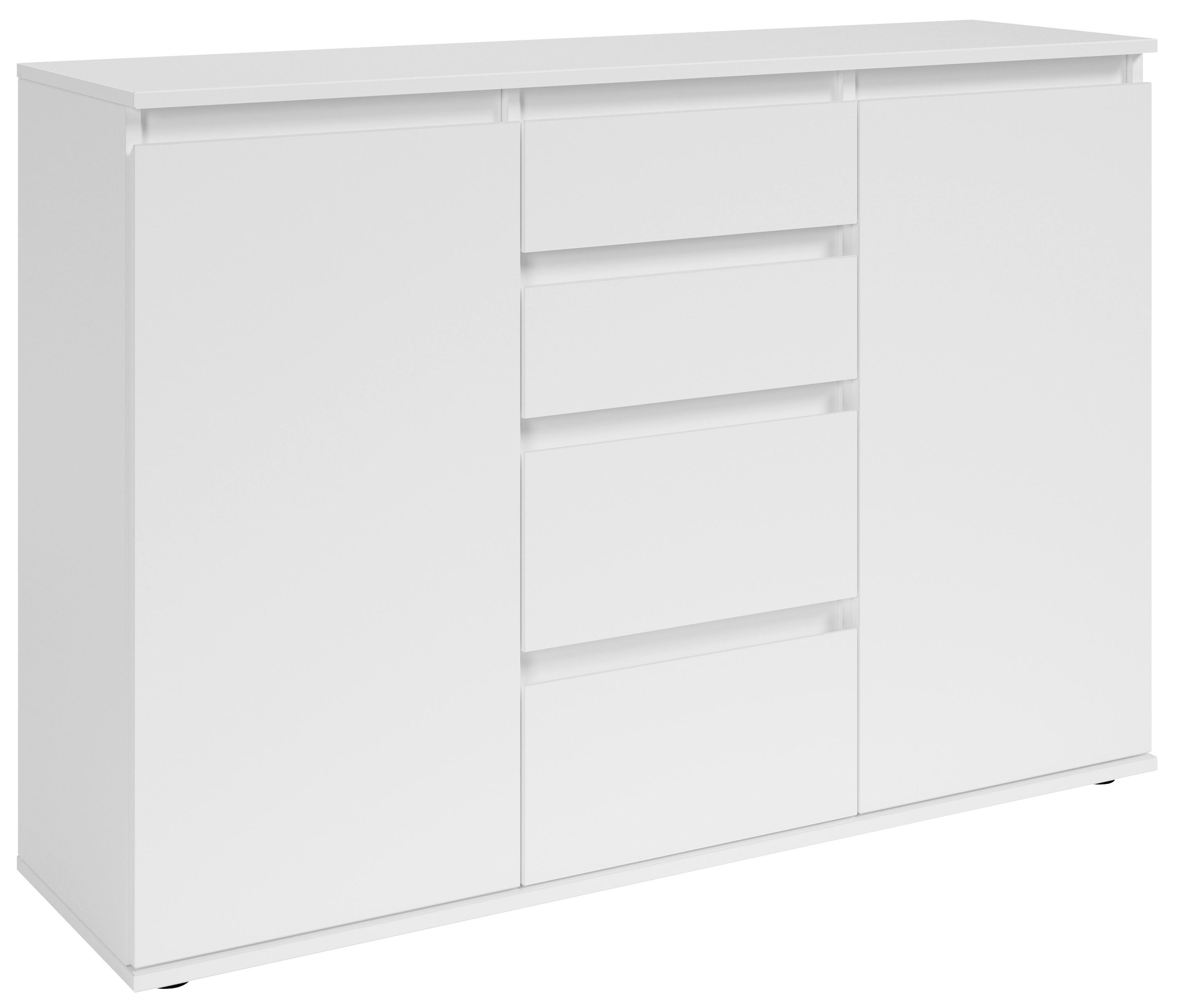 KOMODA BREST - biały/szary, Design, materiał drewnopochodny/tworzywo sztuczne (119/84/35cm) - Boxxx