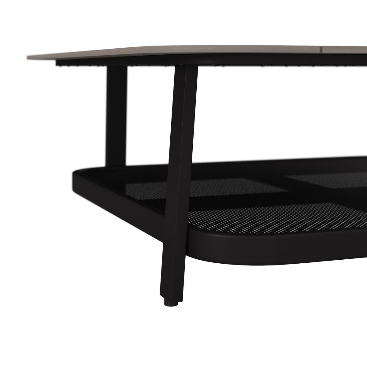 Loungegarnitur Mara Dunkelgrau Metall/Outdoorstoff +Abdeckung - Dunkelgrau/Schwarz, MODERN, Kunststoff/Textil (186/61/76,5cm) - Bessagi Garden