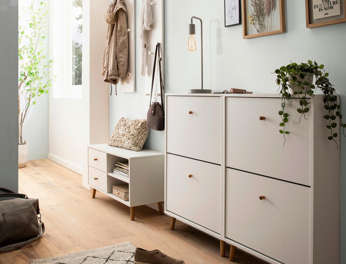 Garderobni Panel Bjarne, Bela - bela, Design, leseni material (24,5/109/2,6cm) - MID.YOU
