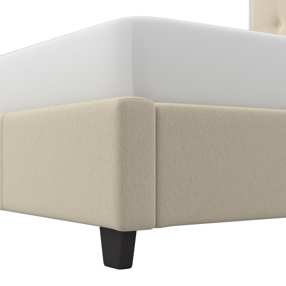 Polsterbett Frederico Creme ca. 180x200 cm - Creme/Schwarz, MODERN, Holzwerkstoff/Kunststoff (180/200cm) - Bessagi Home