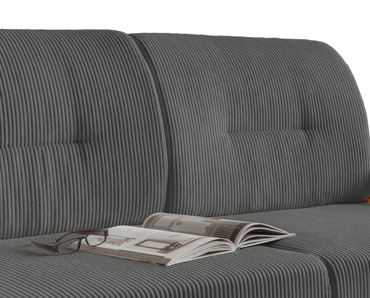 Schlafsofa Camino Holzkorpus Grau - Weiß/Grau, MODERN, Holz/Textil (154/88/90cm) - Livetastic