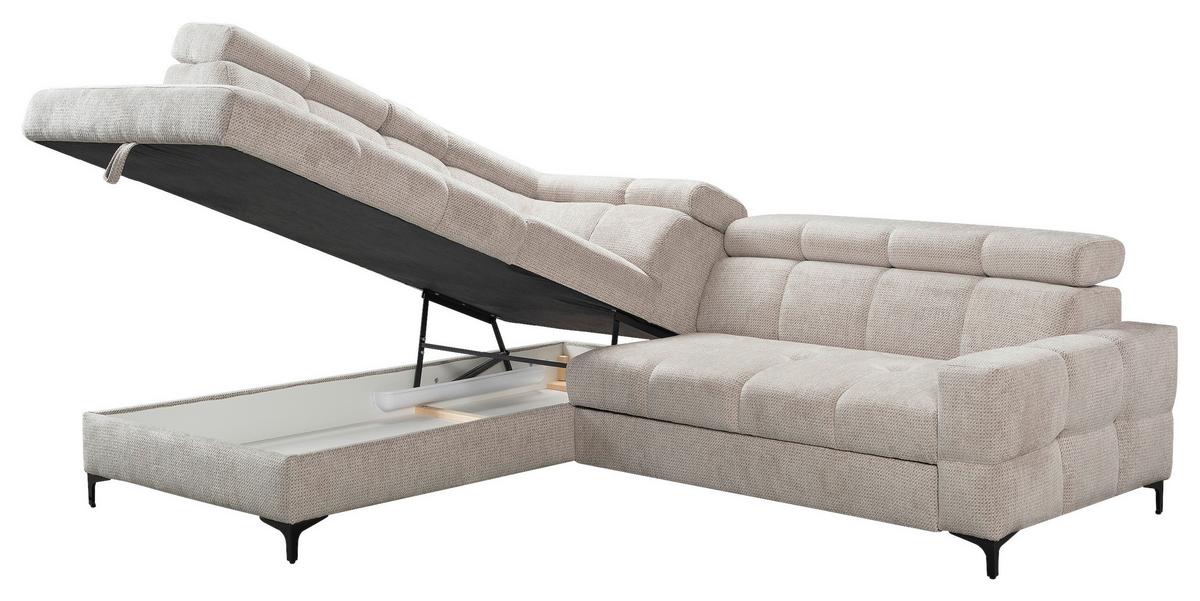 Kutna Garnitura Leno - svijetlo siva/crna, Moderno, drvni materijal/tekstil (212/79-95/254cm) - Modern Living