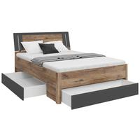 PAT SATURN 140 - alb/culoare lemn stejar, Konventionell, material pe bază de lemn (140/200cm)