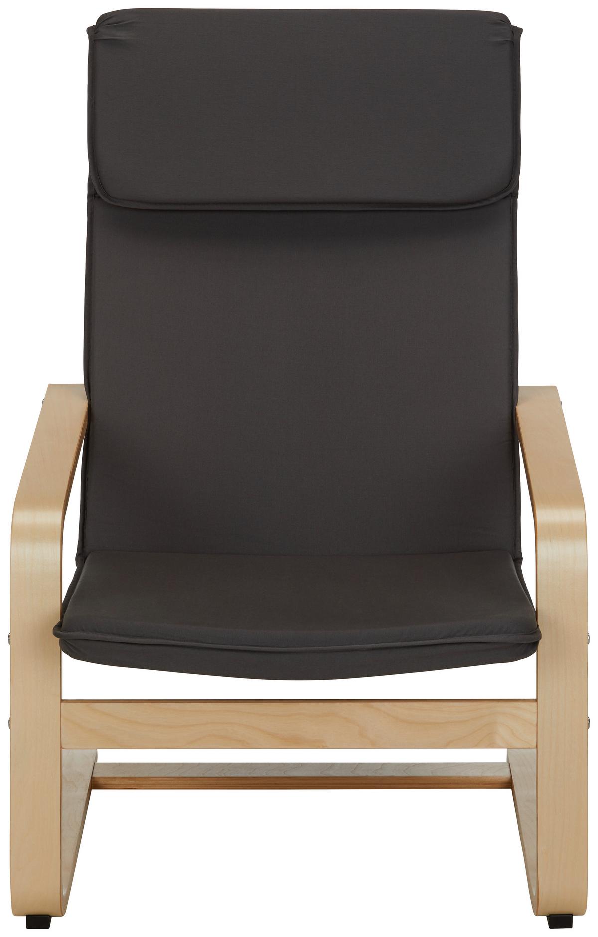 Schwingstuhl aus Birke massiv - Naturfarben/Grau, Modern, Holz/Textil (67/98/78cm) - Based