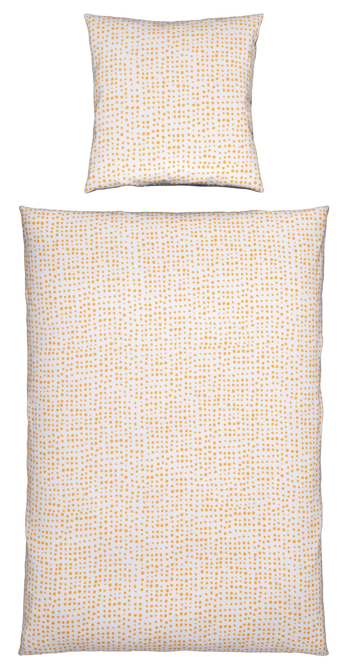 Wendebettwäsche Luise Grau/Weiß/Gelb ca. 135x200 cm - Currygelb/Weiß, MODERN, Textil (135/200cm) - Modern Living