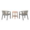 BALKONGMÖBLER SET BARDOLINO - ljusgrå/akaciefärgad, Modern, metall/trä (61/62/79cm) - Mömax