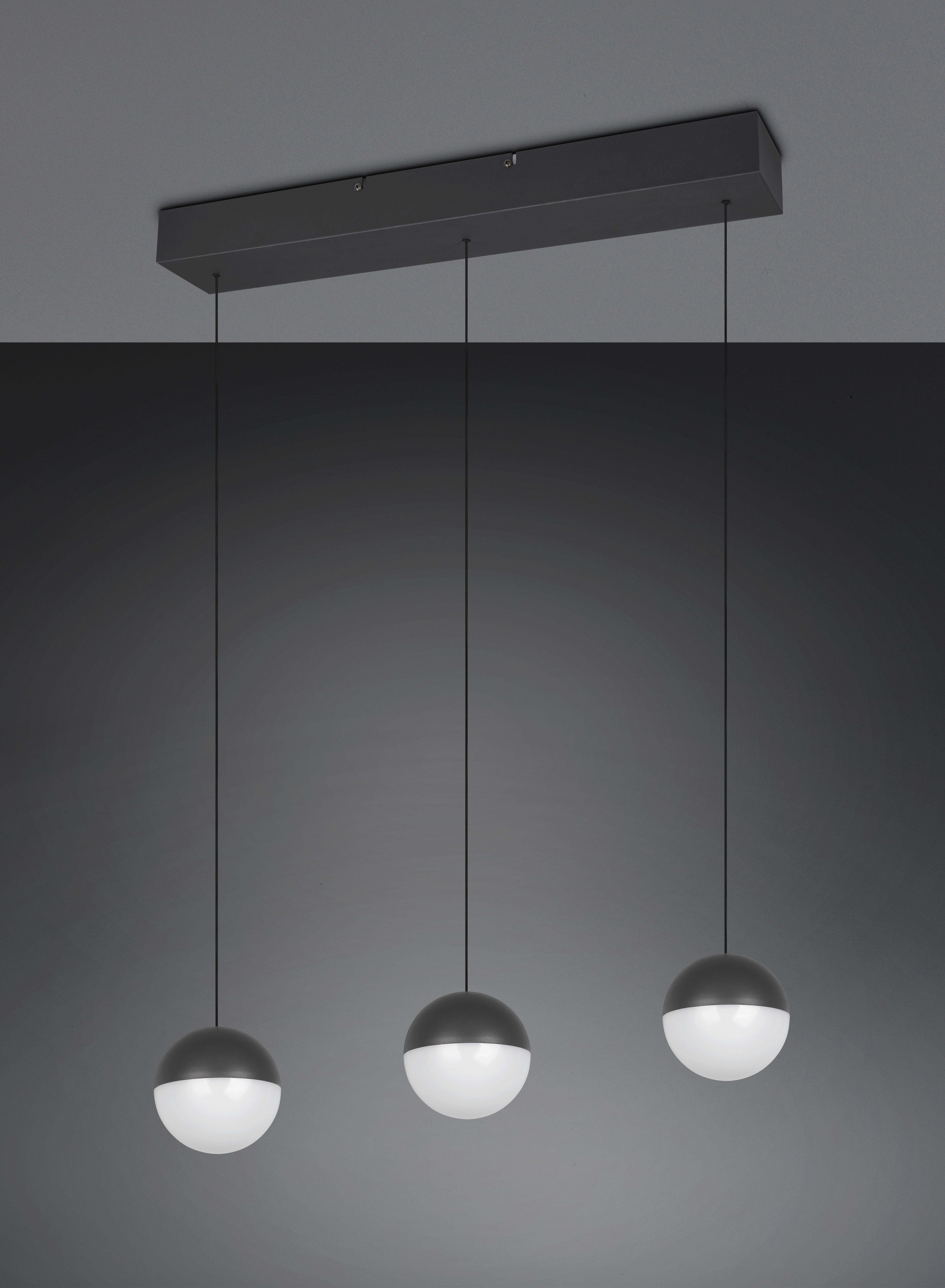LED-HÄNGLAMPA SESTINE - svart, Modern, metall/plast (60/9/150cm) - Mömax