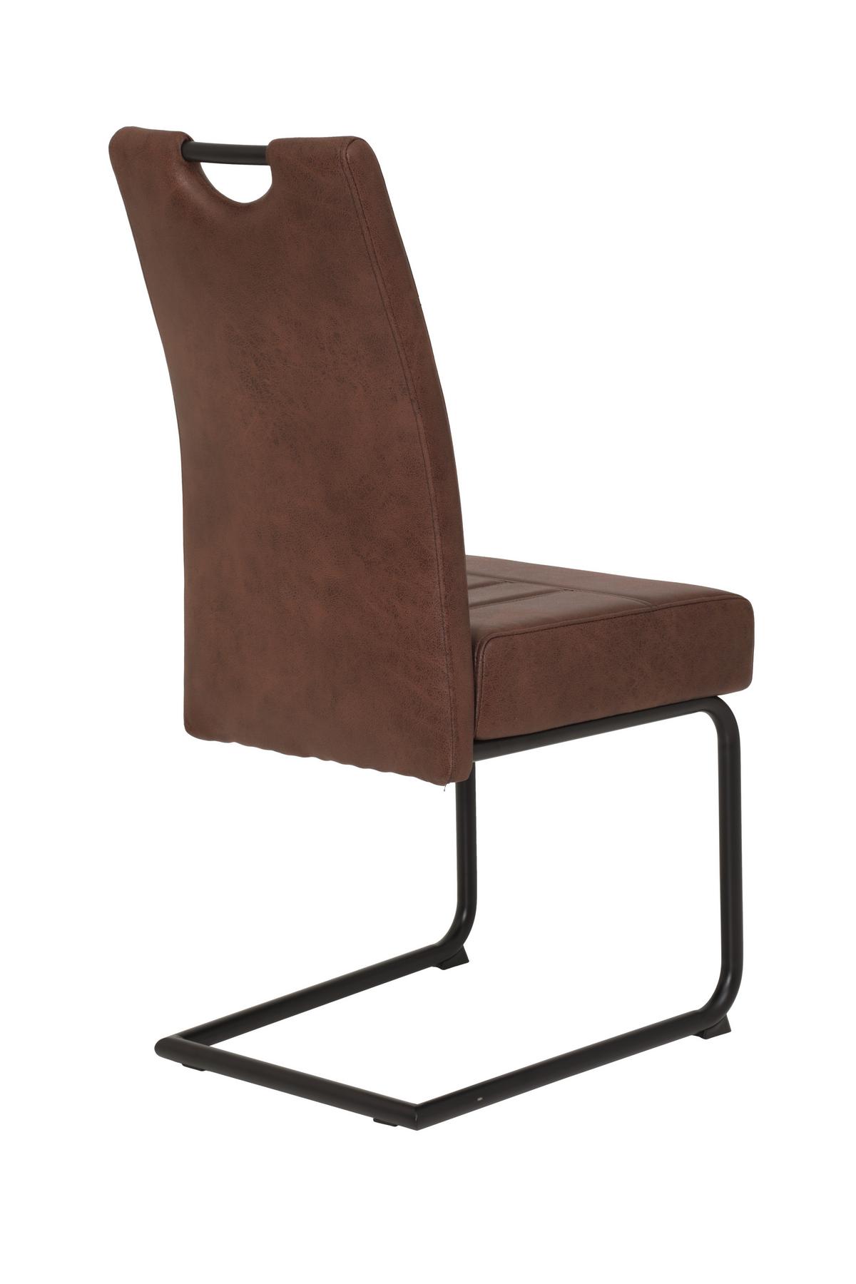 Schwingstuhl-Set Betty S 2er-Set ca. 43x99 cm Braun - Schwarz/Braun, MODERN, Textil/Metall (43/61/99cm) - MID.YOU