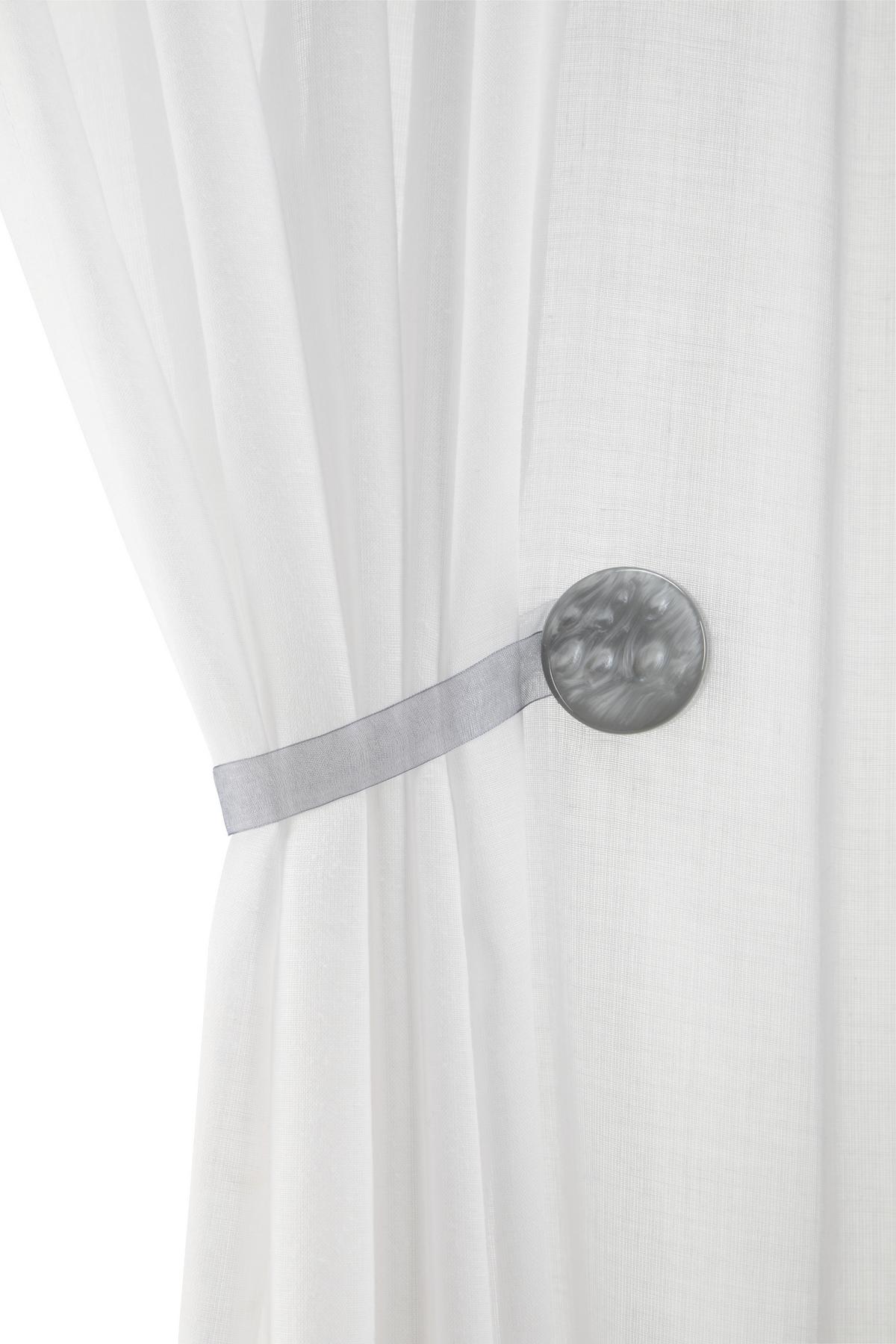 Clips pentru decorațiuni Perlmutt - alb/gri, textil (4cm) - Modern Living