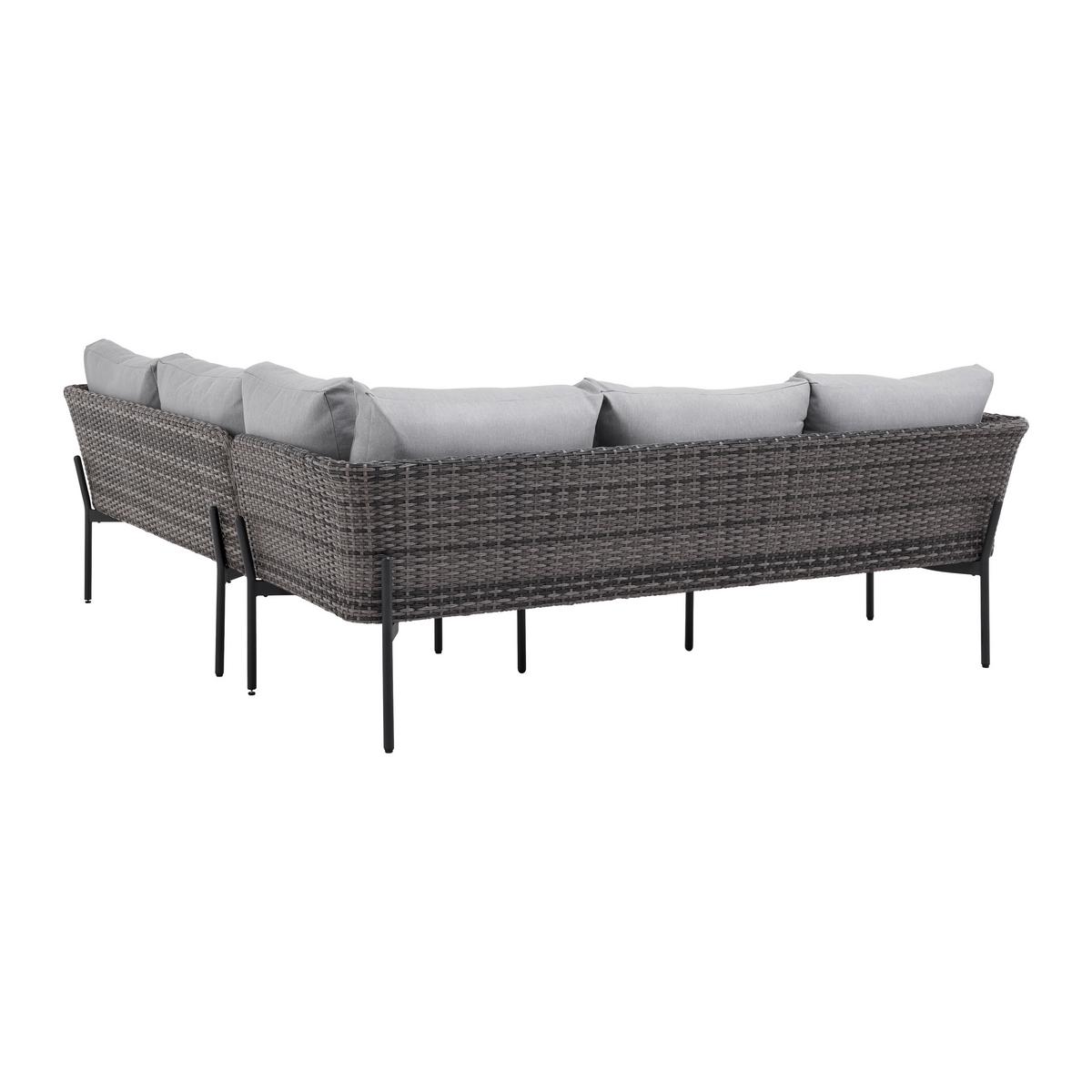 Garnitură grădină Zophia - gri închis/culoare natur, Modern, plastic/sticlă (294/68/77cm) - Bessagi Garden