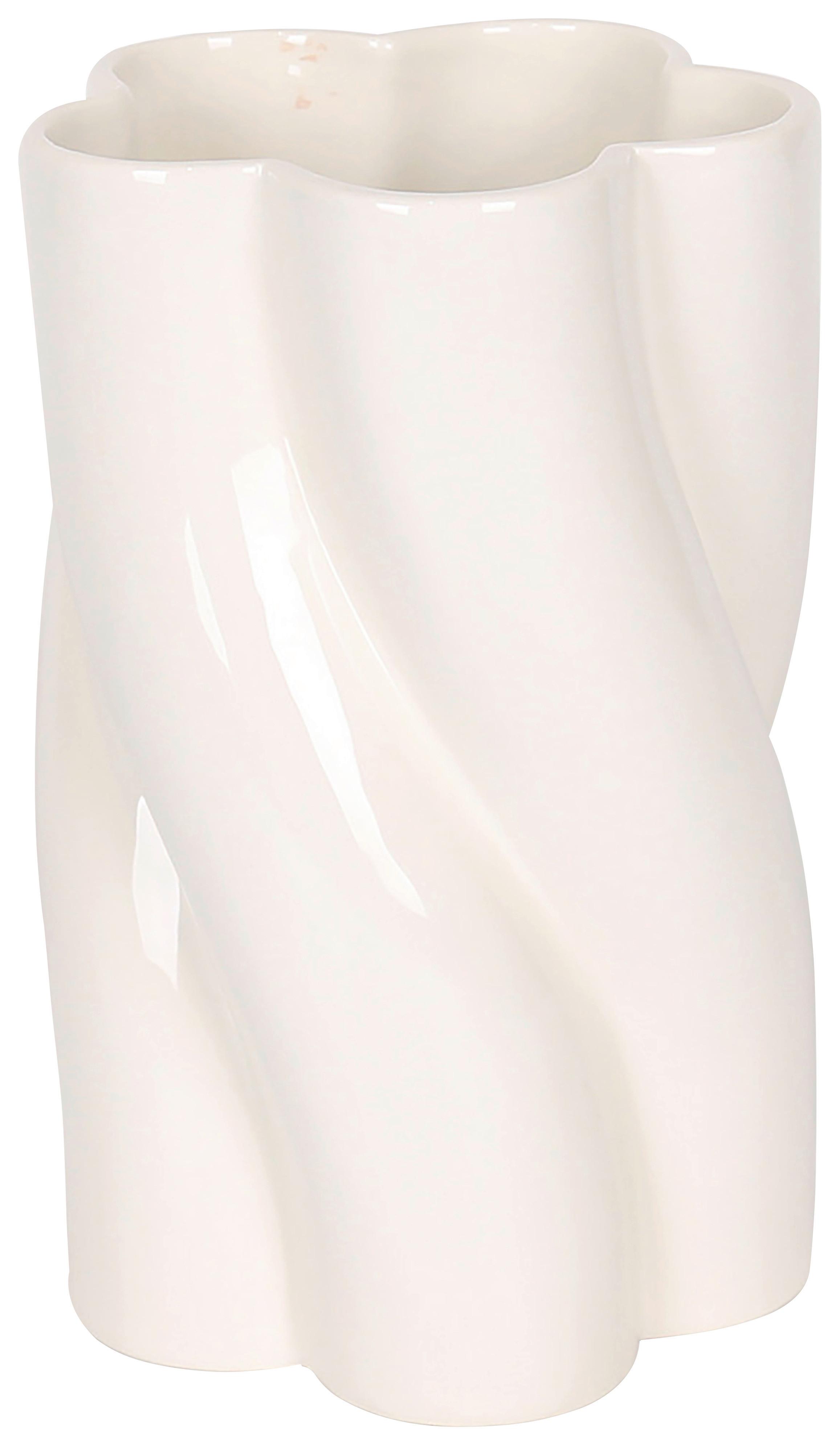 Vaza Rocco - bela, Trendi, keramika (15,9/24,2cm) - Mömax