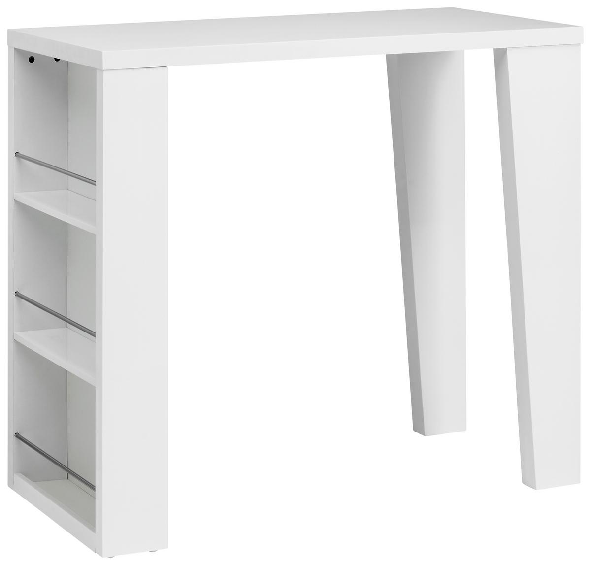 Barska Miza Lyon, Bela, Visoki Sijaj - bela/visoki sijaj, Konvencionalno, kovina/leseni material (120/107/60cm)