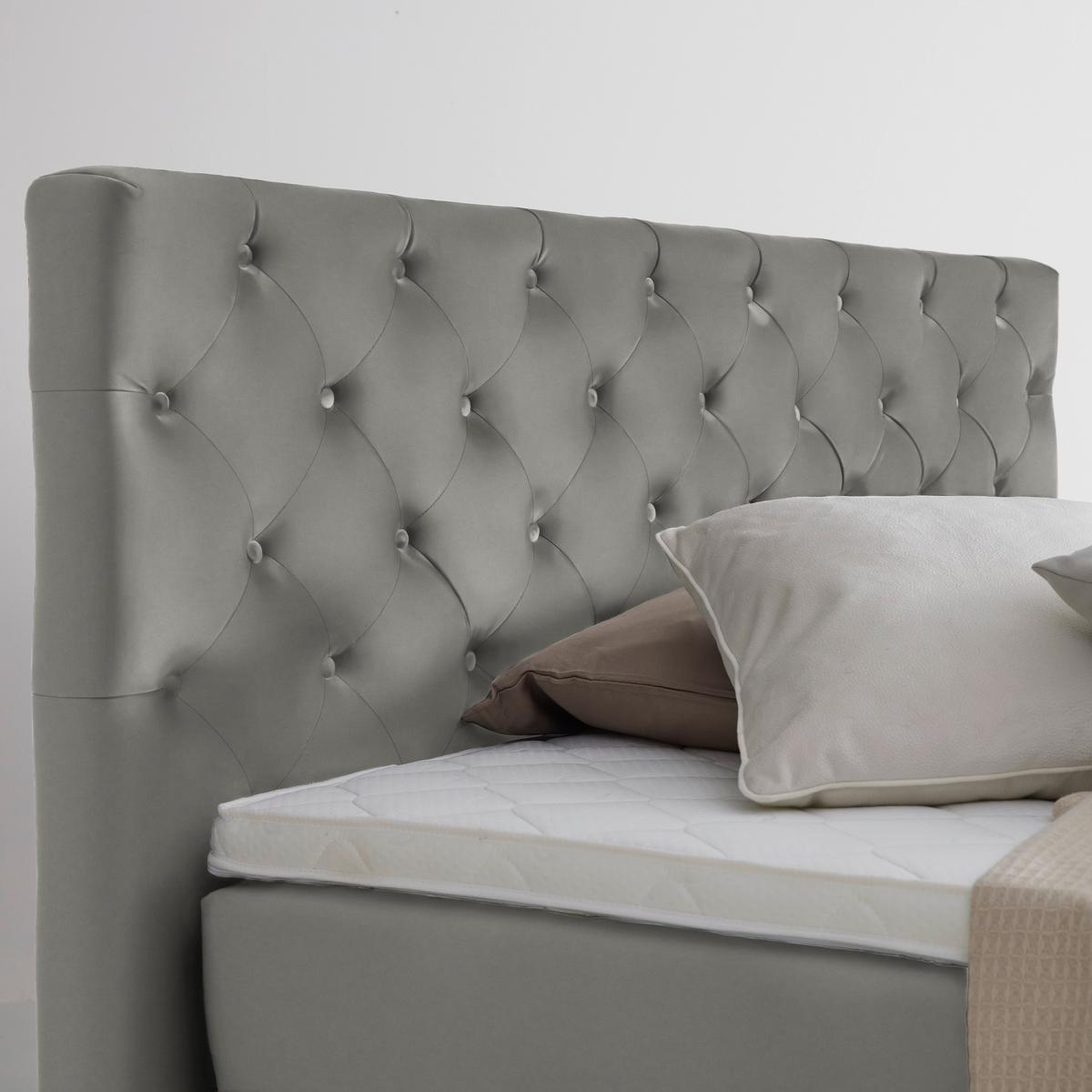 Boxspringbett Chester Grau ca. 180x200cm - Schwarz/Grau, Holzwerkstoff/Kunststoff (180/200cm) - Mömax