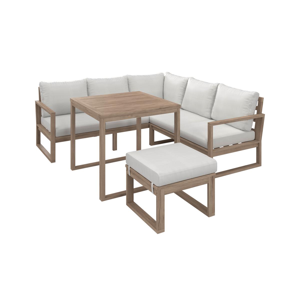 Kerti Étkezőgarnitúra Anouk - krémszínű/szürkésfehér, Modern, textil/fa (194/67/71cm) - Bessagi Garden