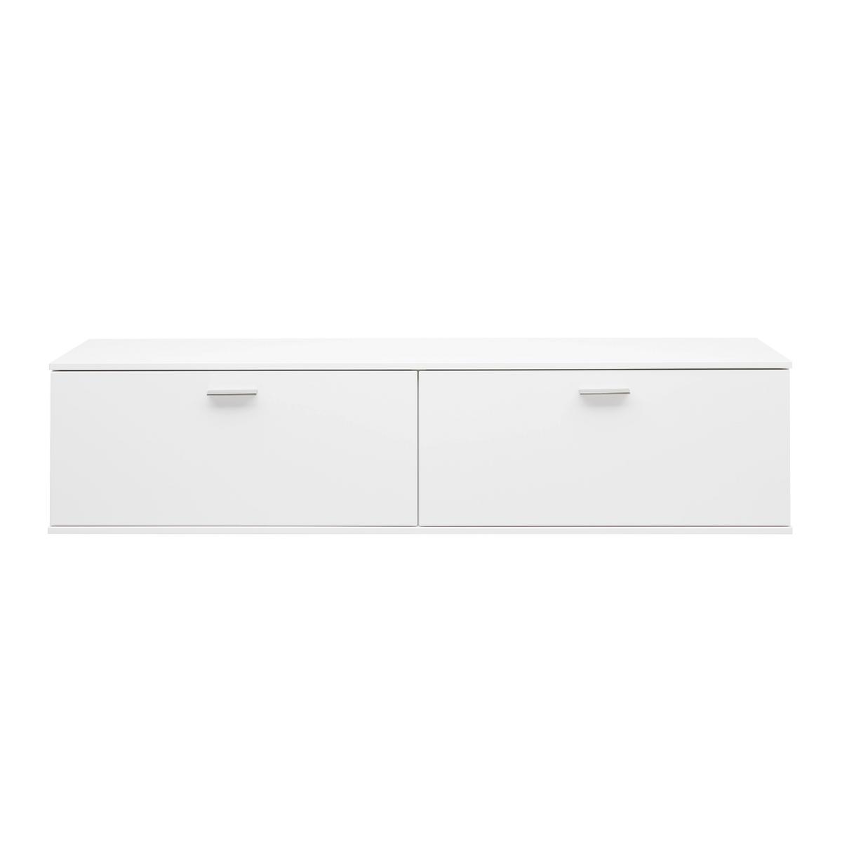 TV-Element Studio 11 in Weiß - Alufarben/Weiß, MODERN, Holzwerkstoff/Metall (166/39/38cm) - Premium Living
