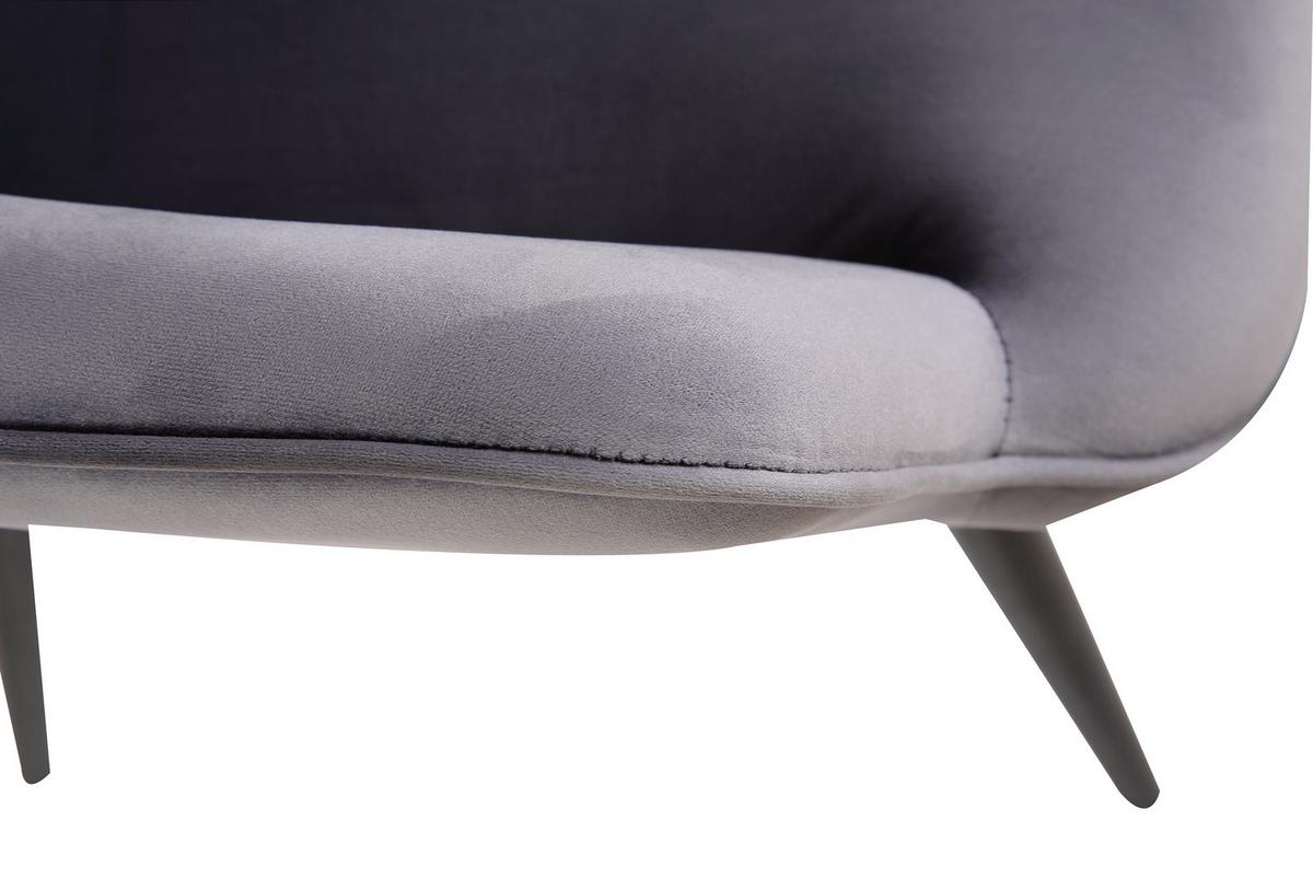 Sessel "Lexi", anthrazit - Anthrazit/Schwarz, Design, Textil/Metall (64/85/68cm) - MID.YOU