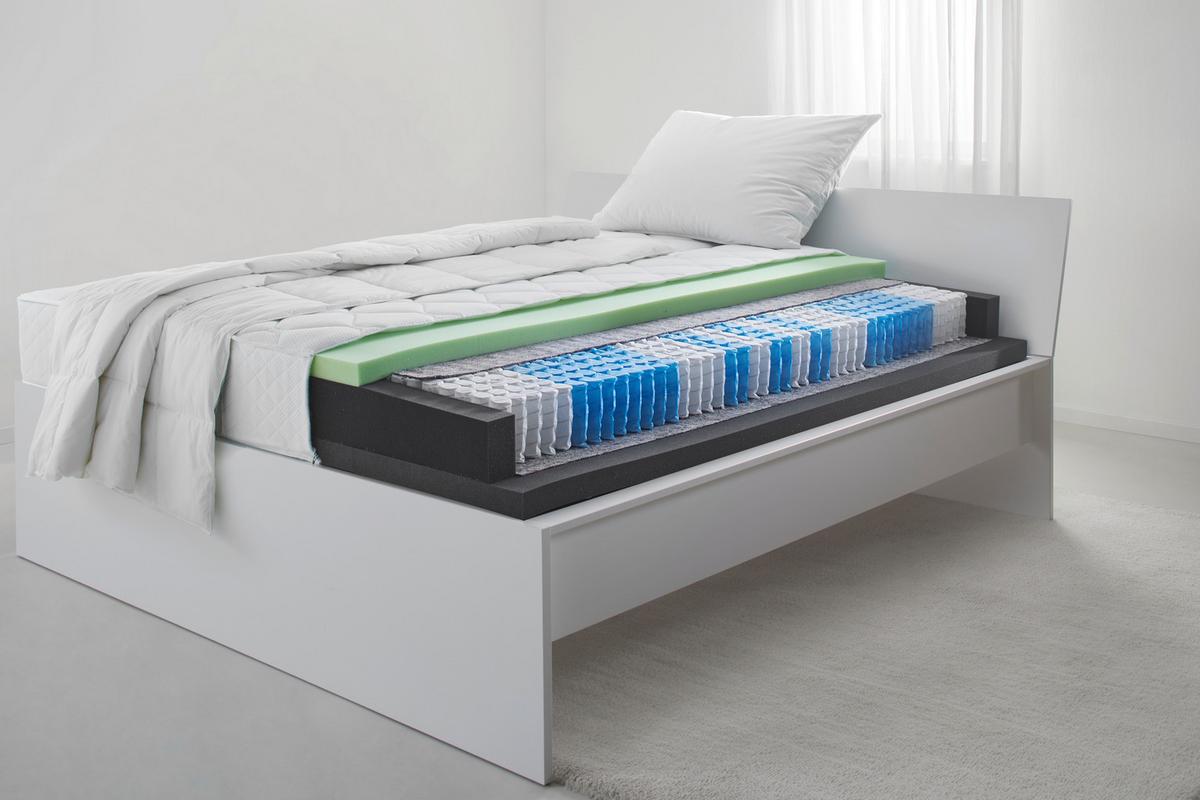 Ležišče Z Žepkastim Vzmetenjem Komfort 1000, 90x200 - bela, tekstil (90/200cm) - Premium Living