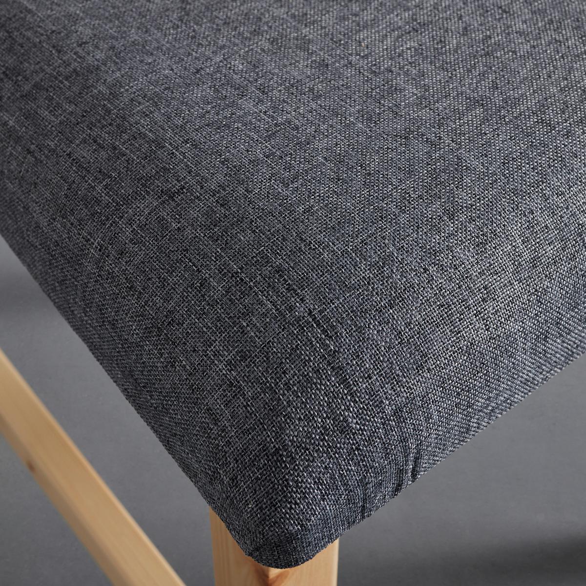 Holzstuhl-Set Massivholz, "Nicolas", grau, aus Kiefer - Grau/Kieferfarben, MODERN, Holz/Textil (41/85/45cm) - Bessagi Home