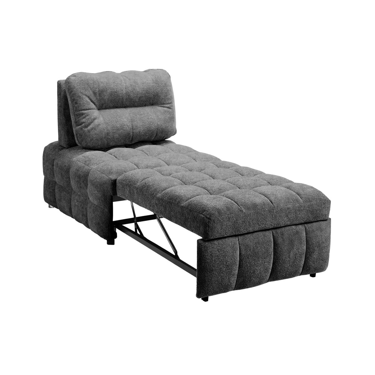 Schlafsessel Liara Webstoff Dunkelgrau - Dunkelgrau/Schwarz, MODERN, Holz/Textil (88/87/110cm) - Bessagi Home