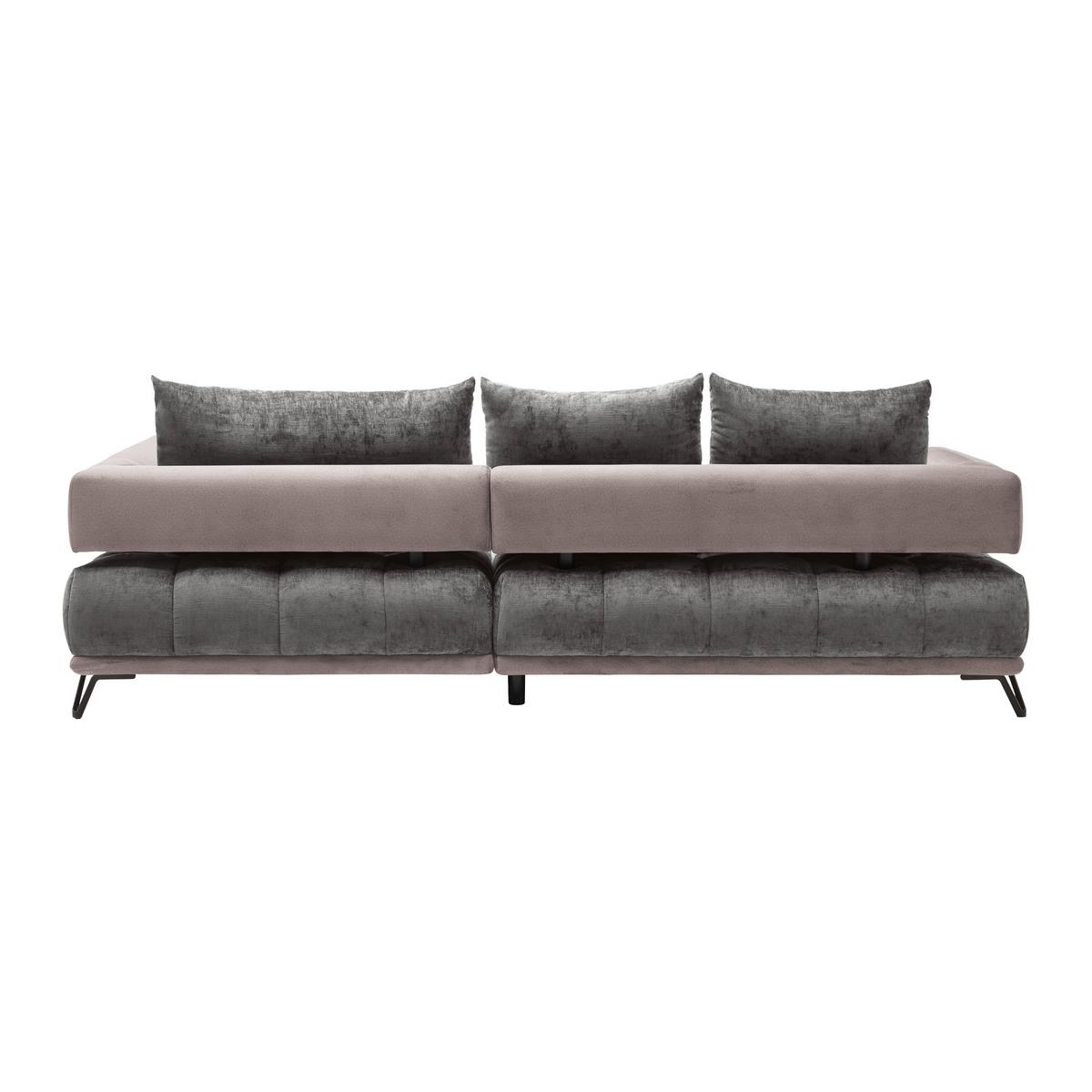 Ecksofa Morgan Grau - Schwarz/Grau, MODERN, Textil/Metall (262/184cm) - Mömax