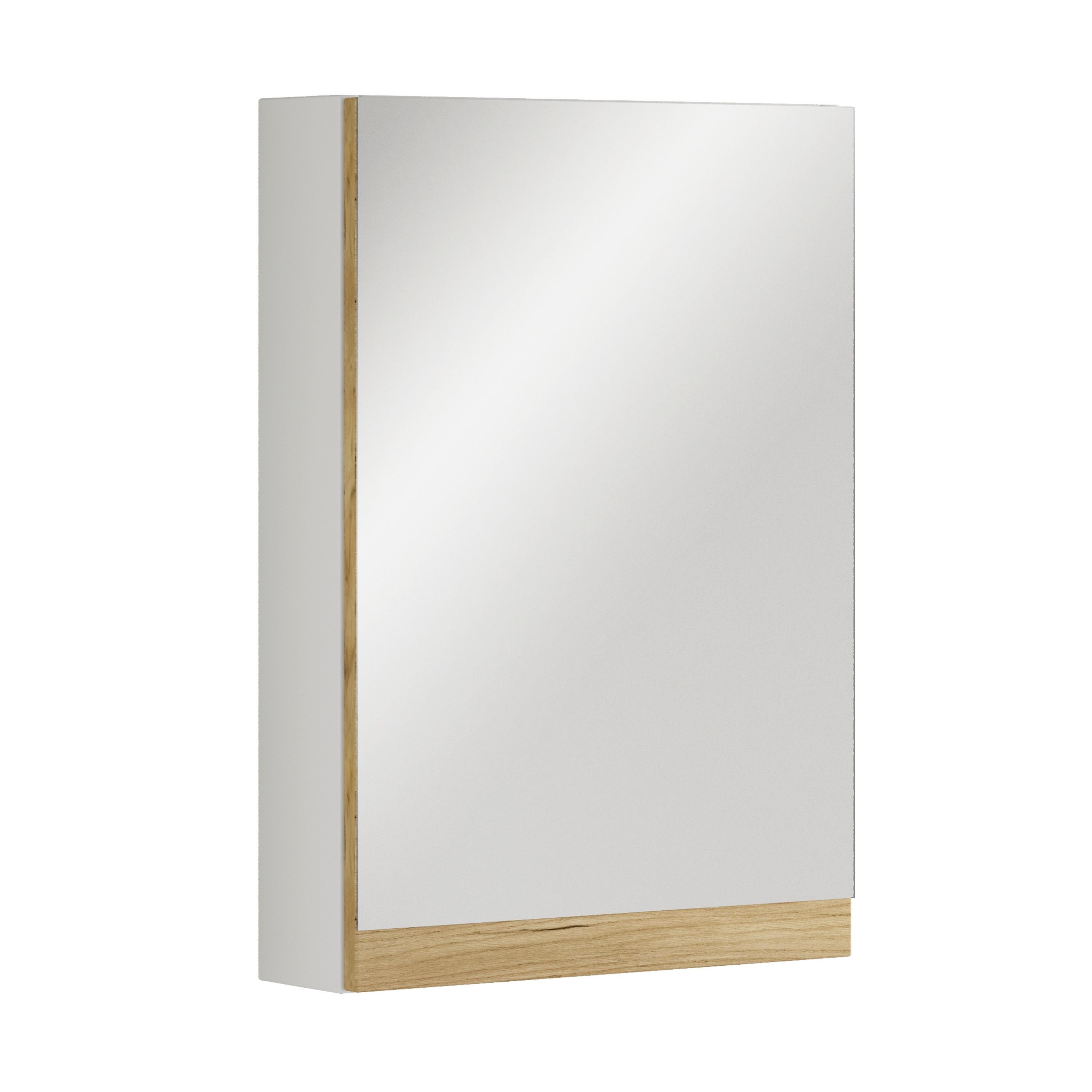 Spiegelschrank Cosila - Honigeiche/Weiss, Trend, Glas/Holzwerkstoff (40/58/12cm) - MID.YOU