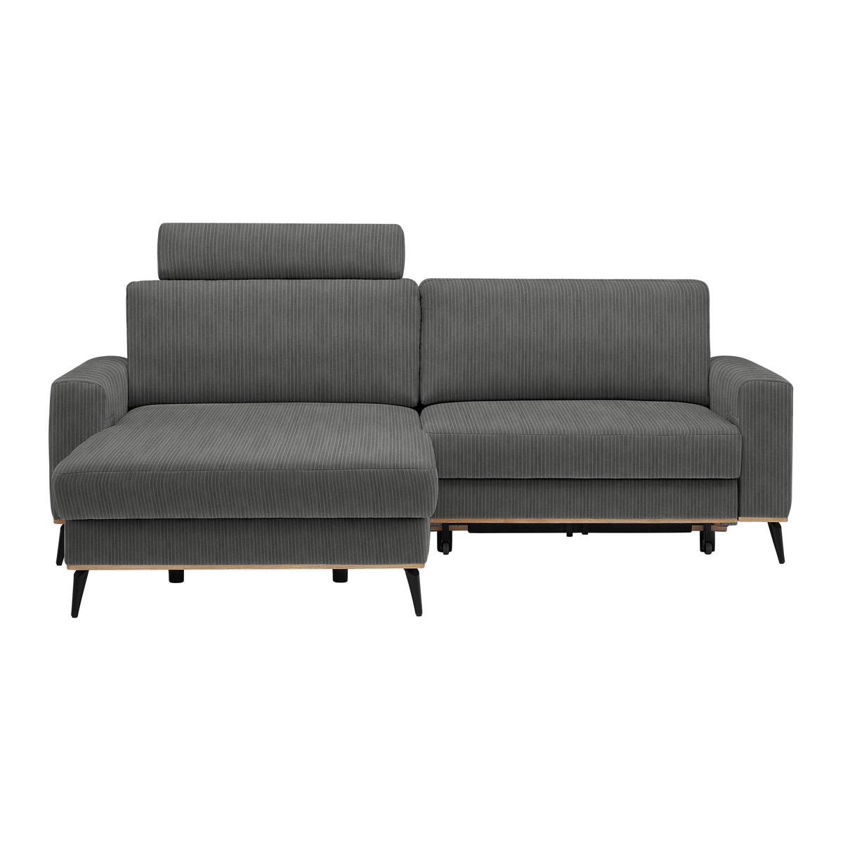 Wohnlandschaft Romeo Graphitfarben - Graphitfarben/Schwarz, KONVENTIONELL, Textil/Metall (167/87/234cm) - Zandiara