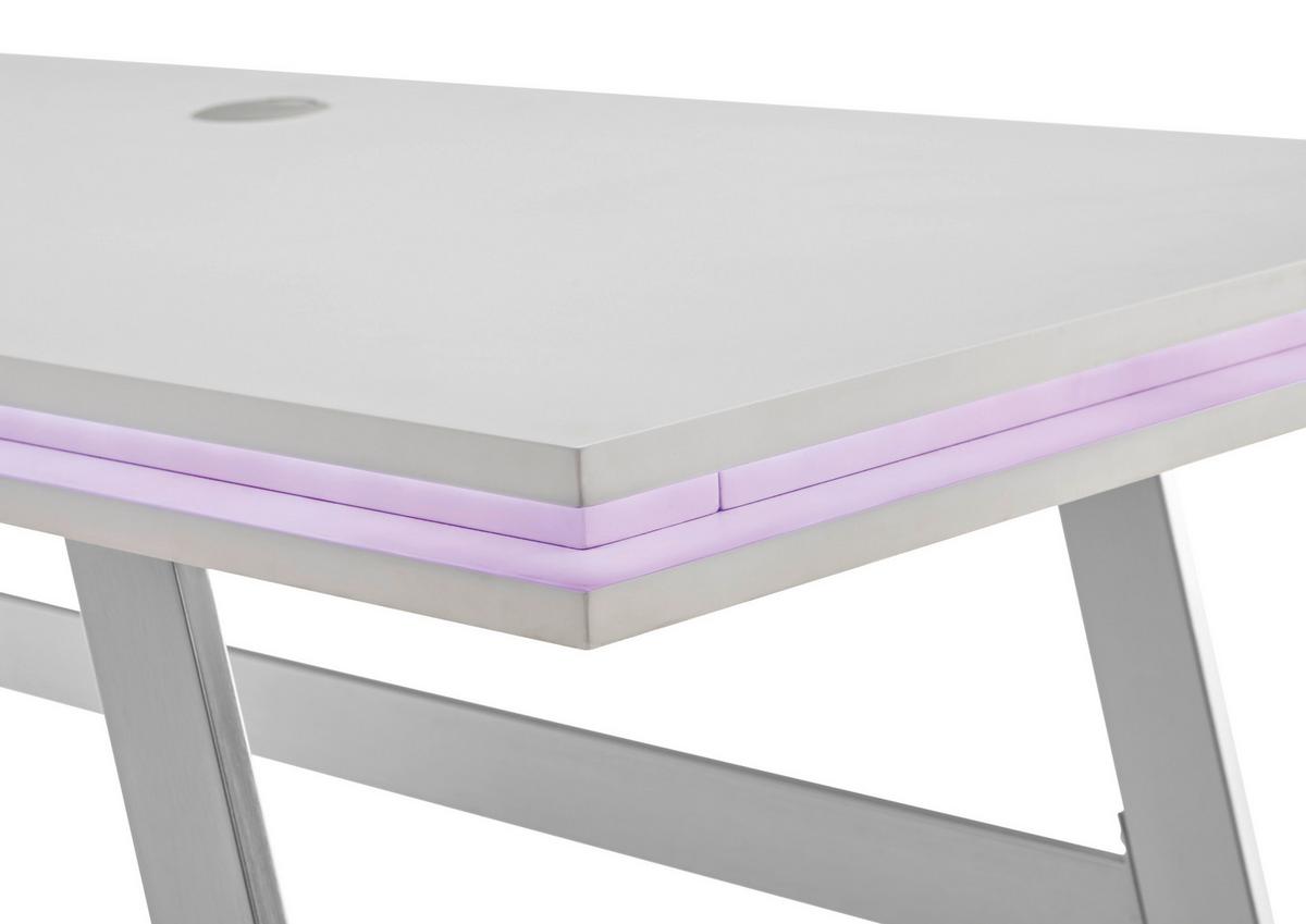 Pisalna Miza Tiflis 1 - barve nerjavečega jekla/bela, Moderno, kovina/leseni material (140/75/60cm) - Mömax