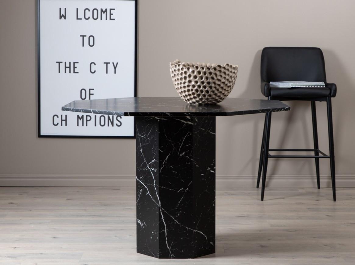 ESSTISCH MARBS - Schwarz, Design, Holzwerkstoff (110/110/75cm) - Livetastic