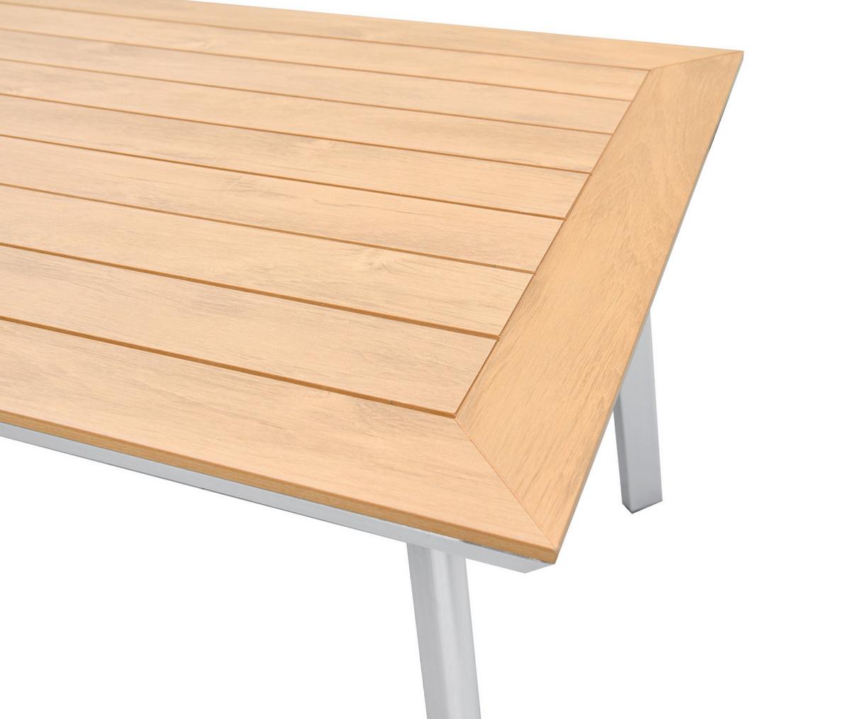 GARTENTISCH TISCH LIVORNO - Silberfarben/Braun, MODERN, Kunststoff/Metall (90/72/160cm) - Gardenson