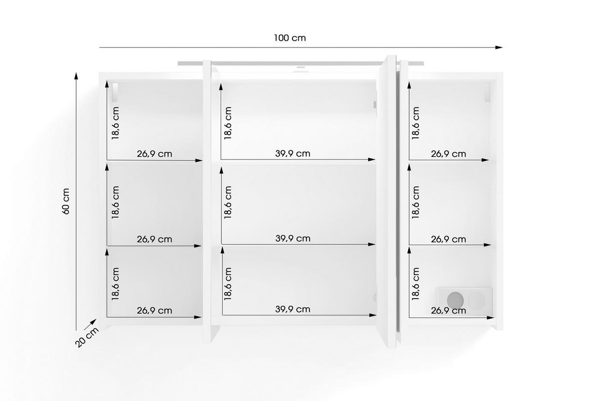 Spiegelschrank Spree Anthrazit - MODERN, Glas/Holzwerkstoff (100/60/20cm) - MID.YOU