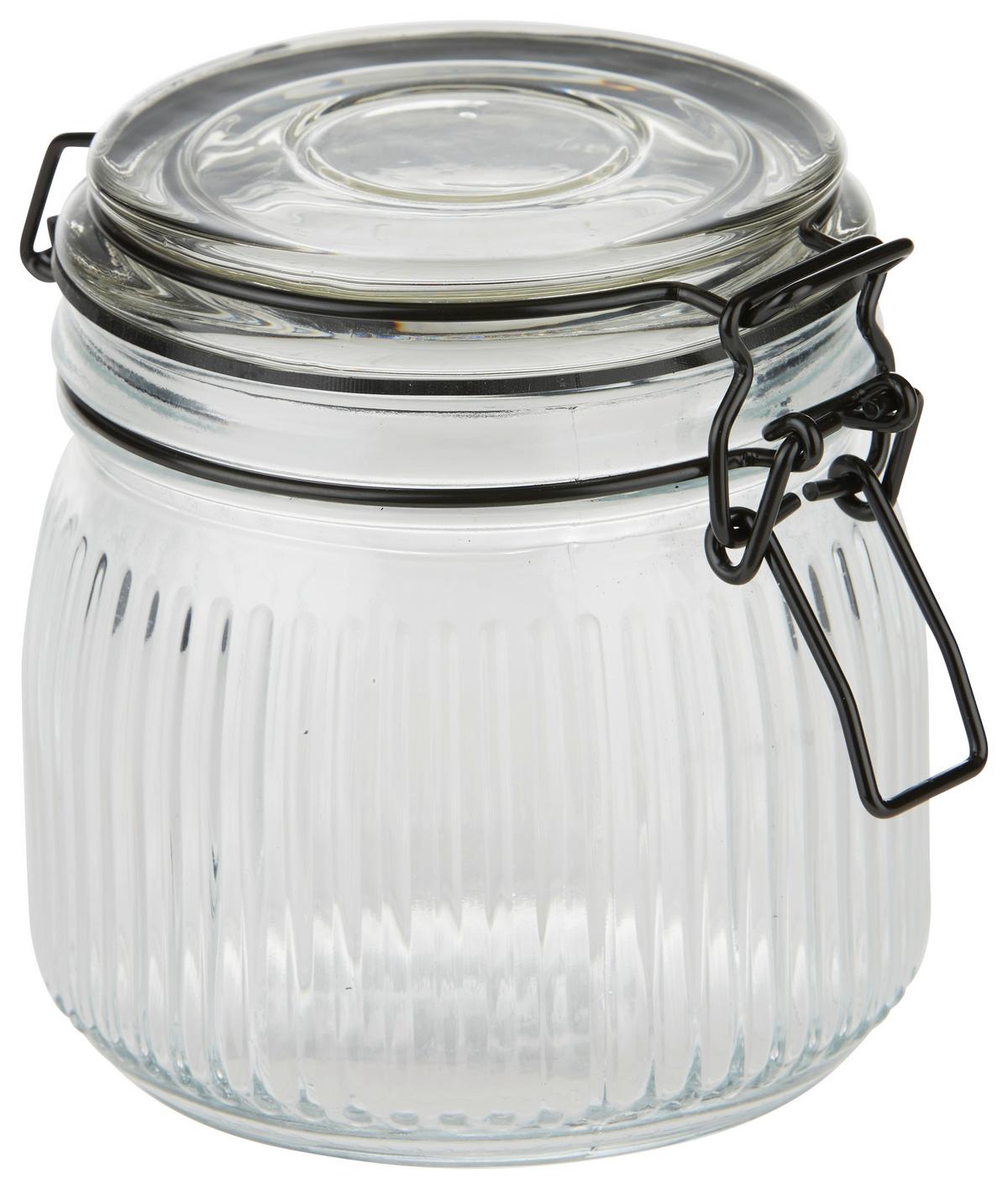 Vorratsdose Juna aus Glas ca. 480ml - Transparent, MODERN, Glas/Kunststoff (10,6/11cm) - Premium Living