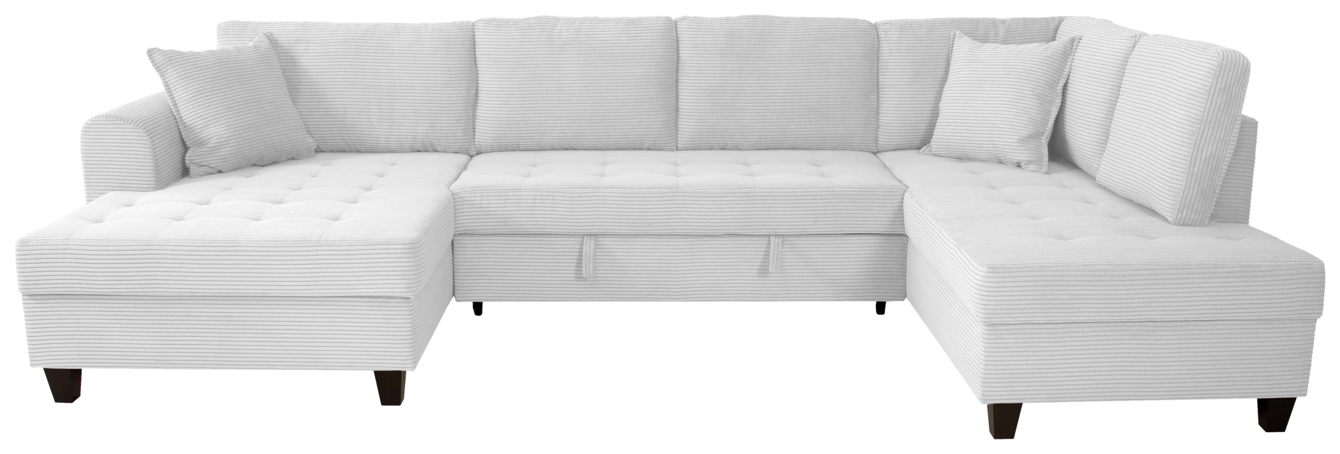 Kutna Garnitura Moritz - srebrne boje, Trend, tekstil (155/324/178cm) - Modern Living