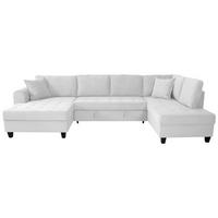 Kutna Garnitura Moritz - srebrne boje, Trend, tekstil (155/324/178cm) - Modern Living
