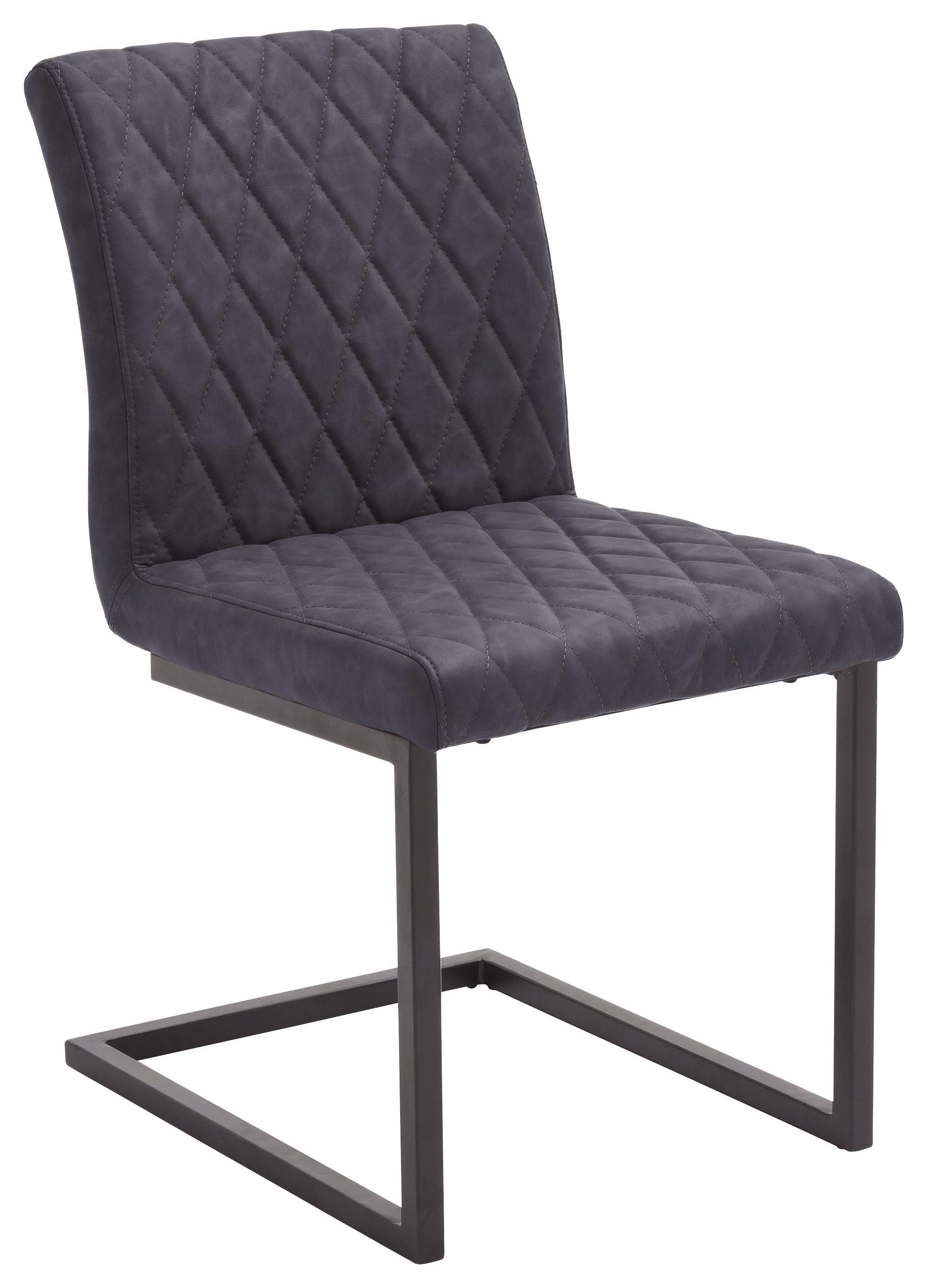 KRZESŁO NA PŁOZIE KIAN - czarny/szary, Design, metal/tkanina (47/86/63cm) - Livetastic