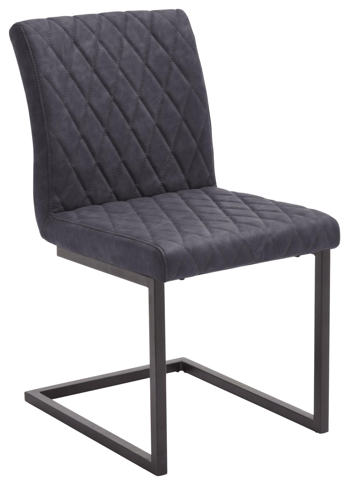 KRZESŁO NA PŁOZIE KIAN - czarny/szary, Design, metal/tkanina (47/86/63cm) - Livetastic