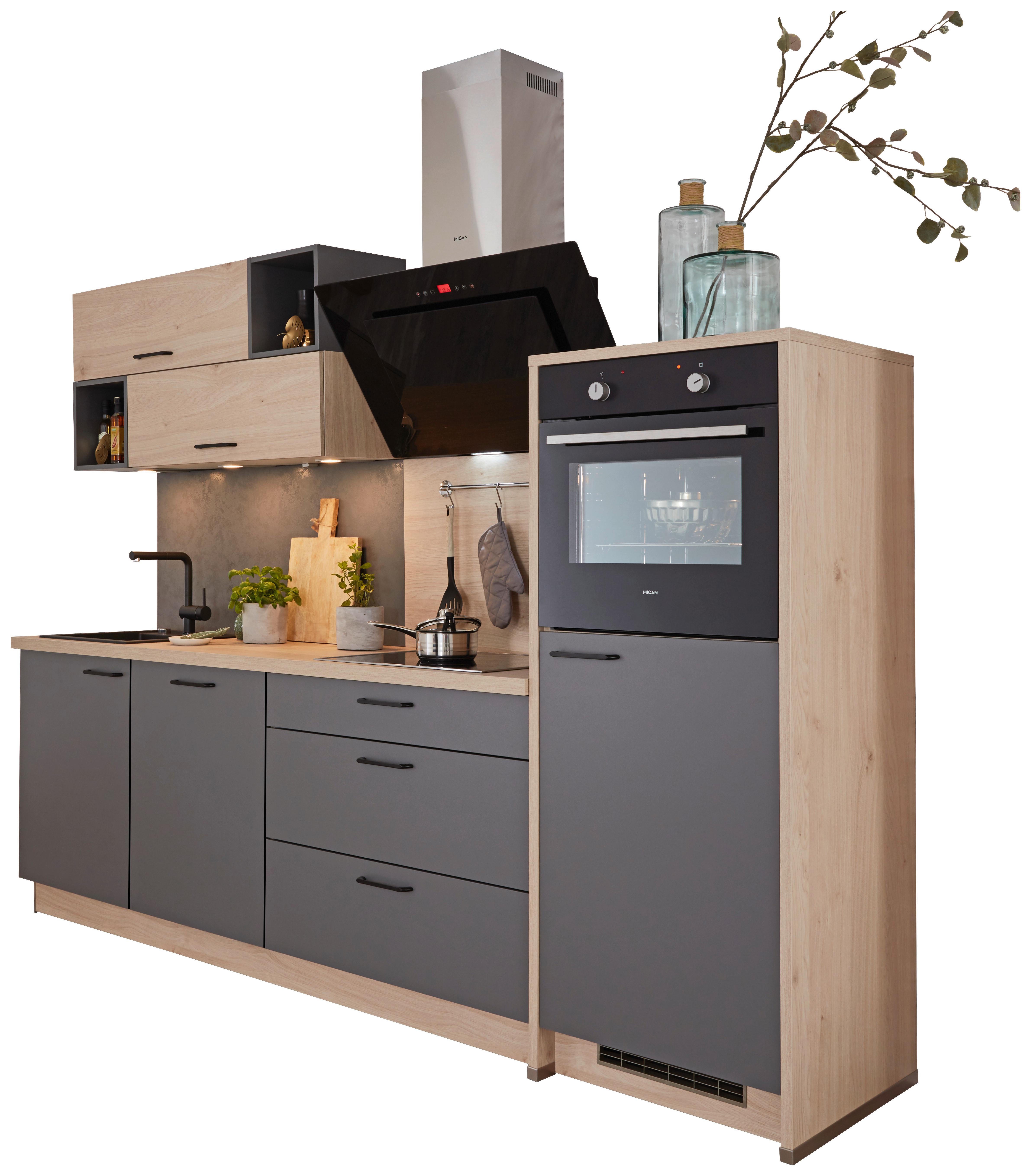 Blok Kuhinja Win/plan - boje hrasta/antracit, Moderno, drvni materijal (275ml) - Express-Kuechen