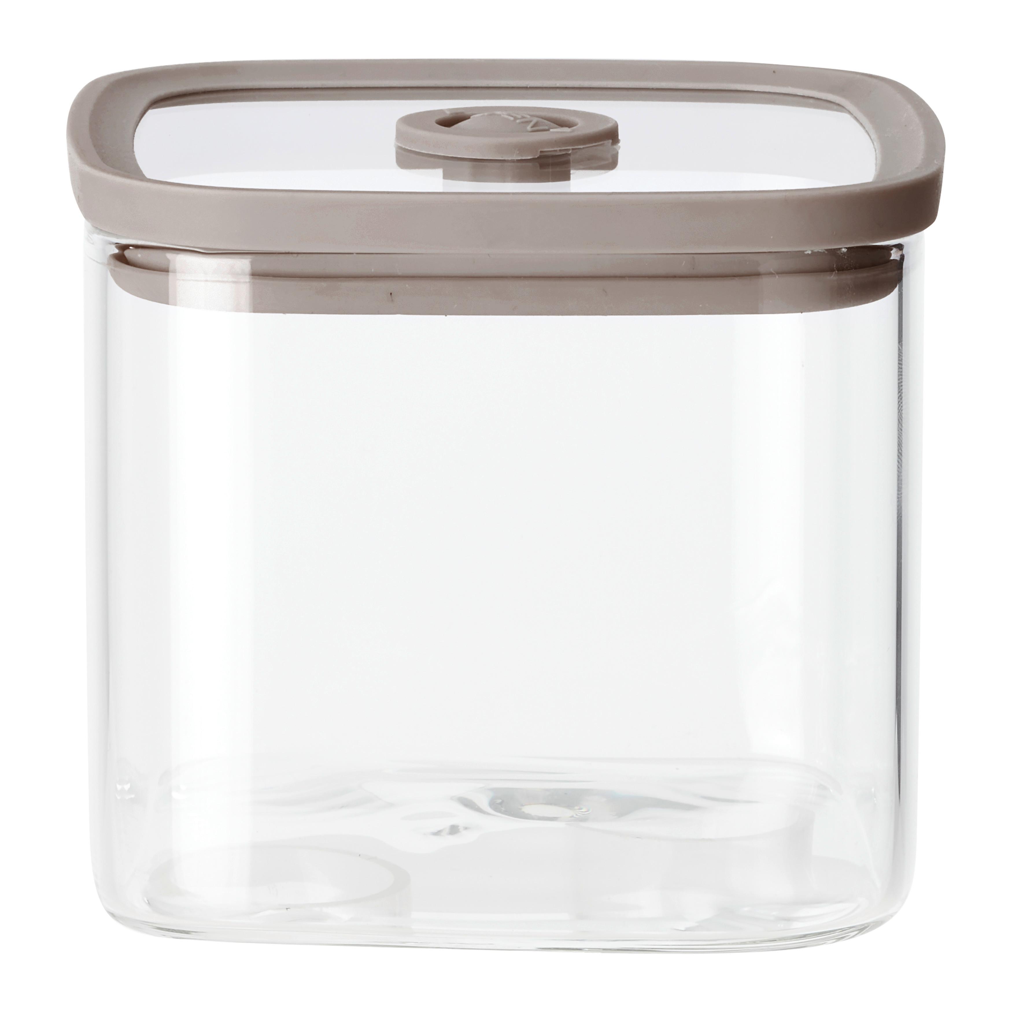 Vorratsglas Selina Taupe/Klar ca. 0,65L - Klar/Beige, Modern, Glas/Kunststoff (10,3/8,8/10,3cm) - Modern Living