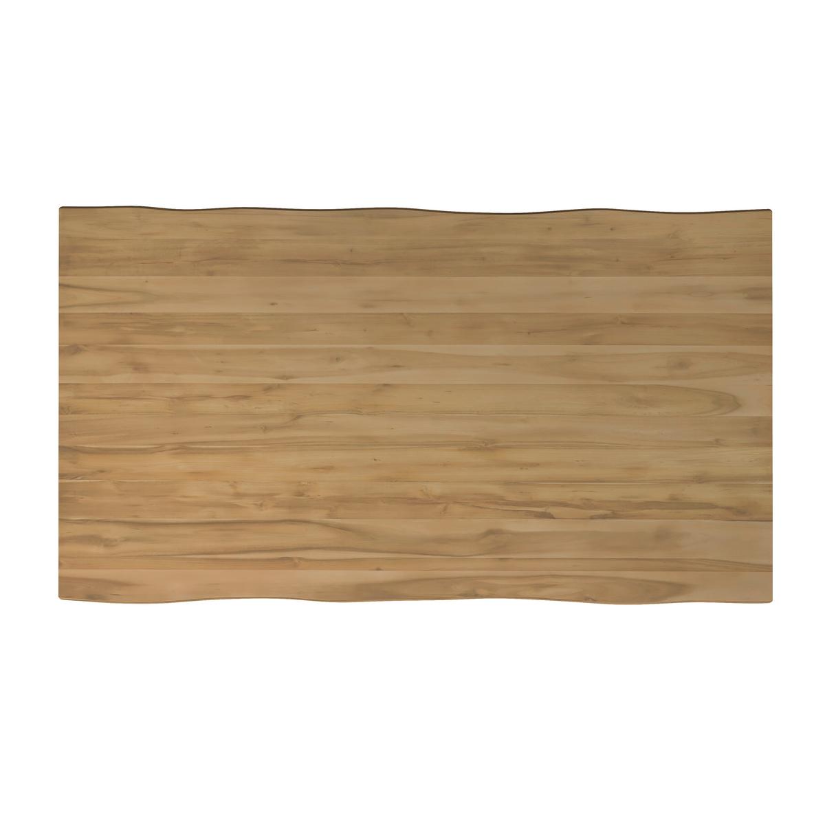 Esstisch Filo in Holz Akazie massiv ca. 160x90 cm - Schwarz/Akaziefarben, MODERN, Holz/Metall (160/90/76cm) - Bessagi Home