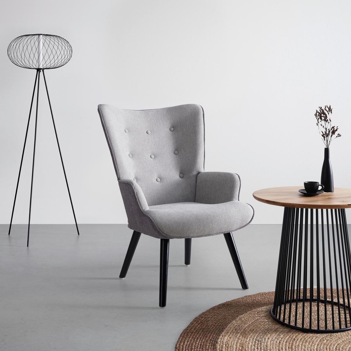 Relaxsessel Chester Hellgrau - Dunkelgrau/Hellgrau, MODERN, Holz/Textil (66/94/74cm) - Mömax