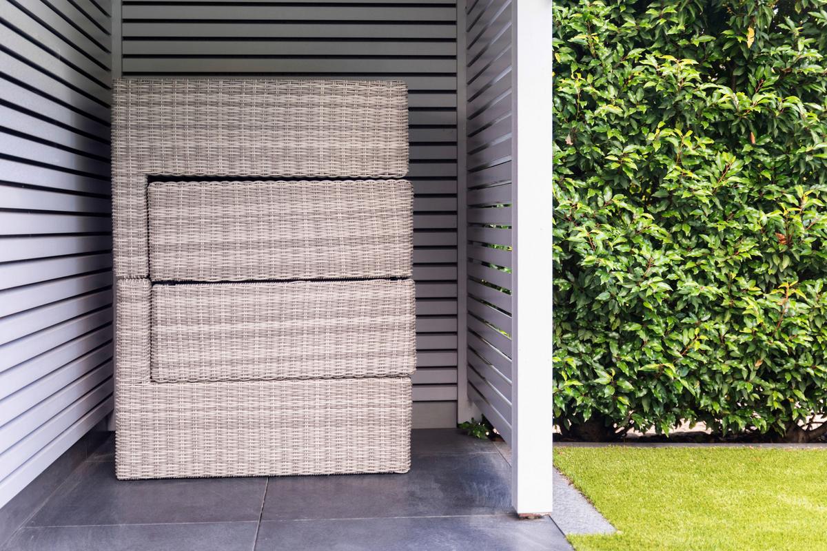 Loungegarnitur Palma 5-tlg aus Kunststoff mit Kissen - Grau, Basics, Glas/Textil (93/65/71cm) - Gardenson