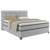 Boxspringbett Carmen C Hellgrau ca. 180x200cm - Hellgrau, Konventionell, Holz/Holzwerkstoff (180/200cm) - Premium Living