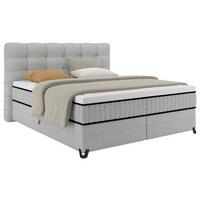 Boxspringbett Carmen C Hellgrau ca. 180x200cm - Hellgrau, Konventionell, Holz/Holzwerkstoff (180/200cm) - Premium Living