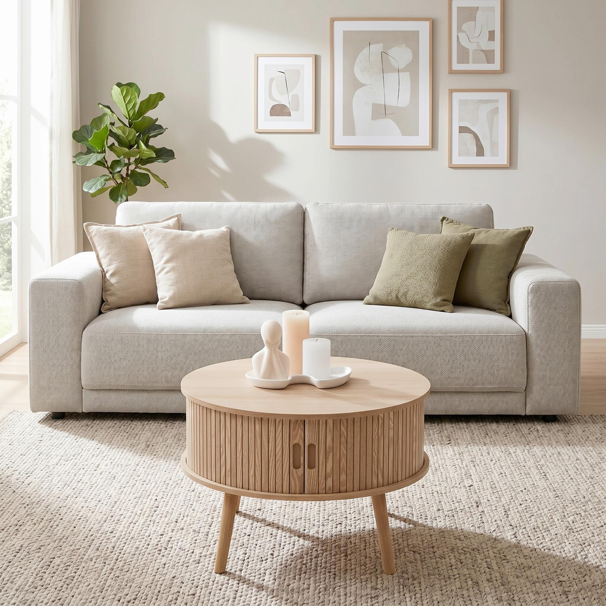 SOFFBORD SKANDY - naturfärgad, Modern, trämaterial/trä (60/40cm) - Premium Living