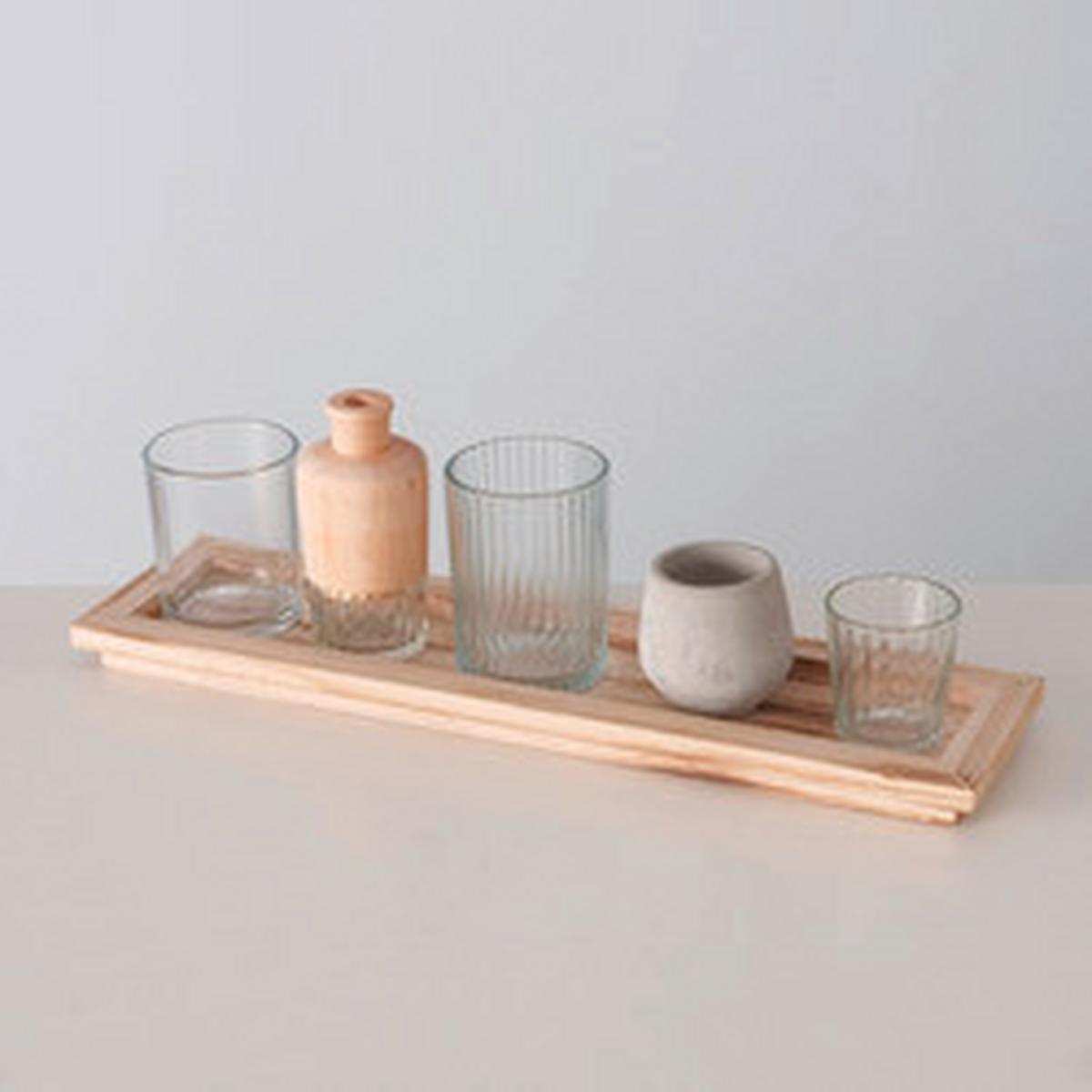 Dekor Tálca Nola Ii - natúr színű/szürke, Basics, kő/Üveg (42/14/11cm) - Modern Living
