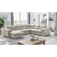 U-alakú Ülőgarnitúra Hella - bézs, Modern, textil (326/88/263cm) - Premium Living