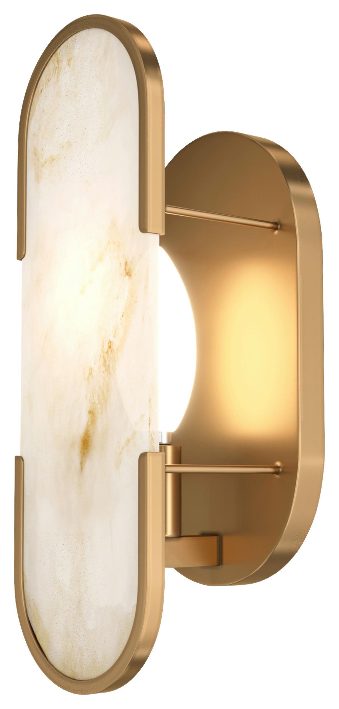 Wandleuchte Marmo Goldfarben max. 40 Watt - Goldfarben, Basics, Stein/Metall (9,6/29,5/12cm) - MAYTONI