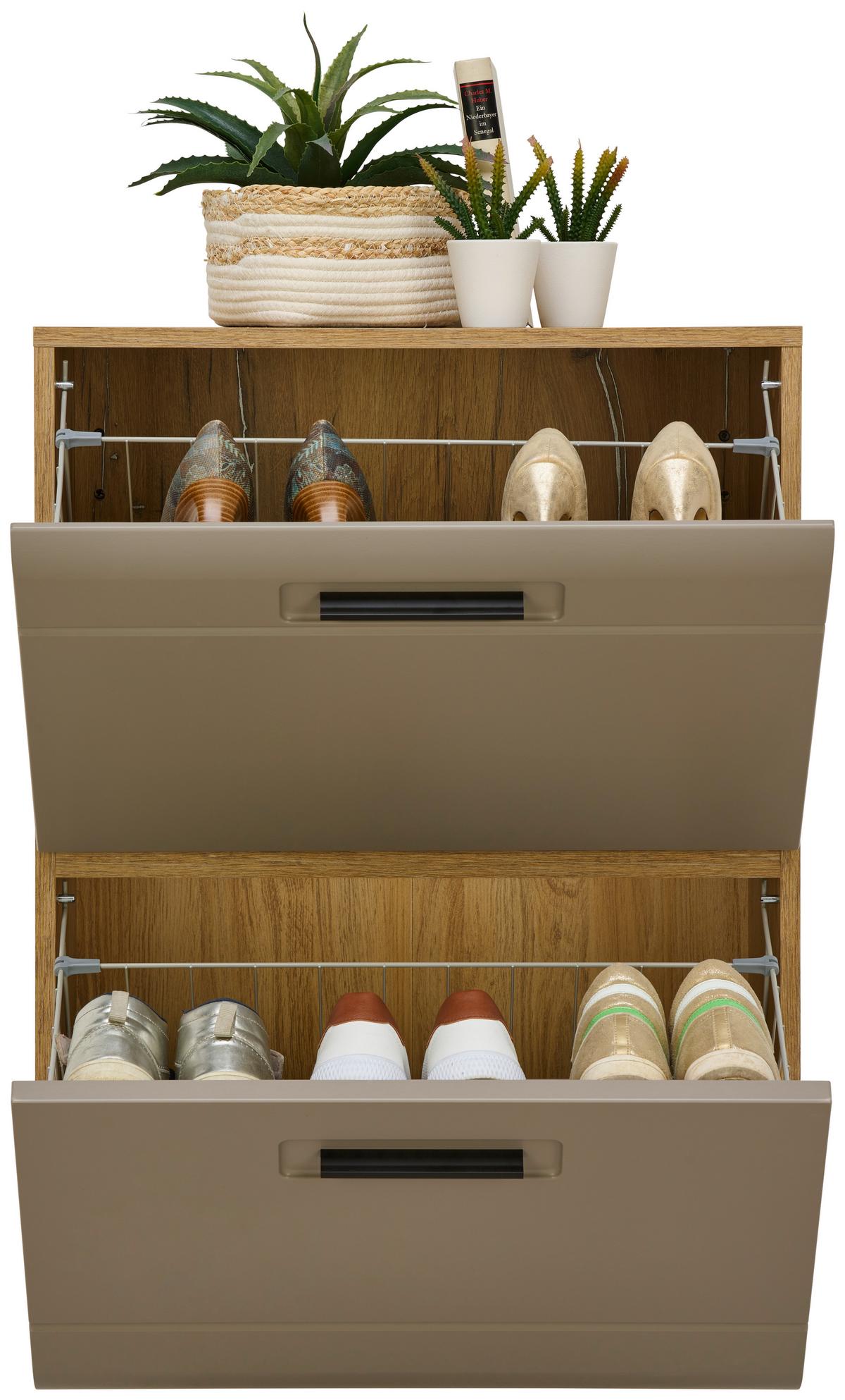 Ormarić Za Cipele Auris - siva/boje hrasta, Moderno (60/82,7/37,1cm) - Modern Living