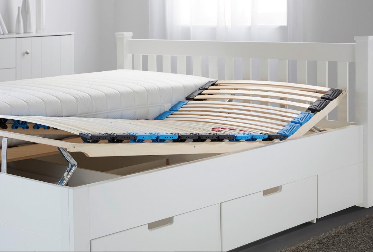 Lattenrost verstellbar ca. 140x200cm - Birkefarben/Hellgrau, Holz (140kg) - Nadana