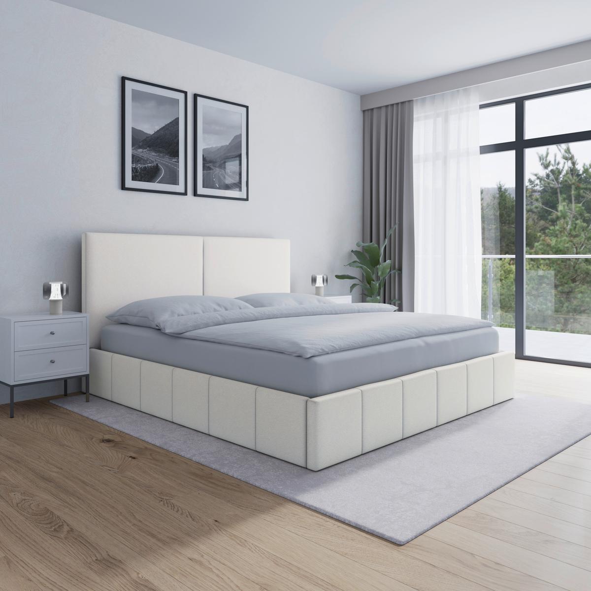 Tapecirani Krevet Mila - crna/boje bjelokosti, Moderno, drvni materijal/metal (180/200cm) - Bessagi Home