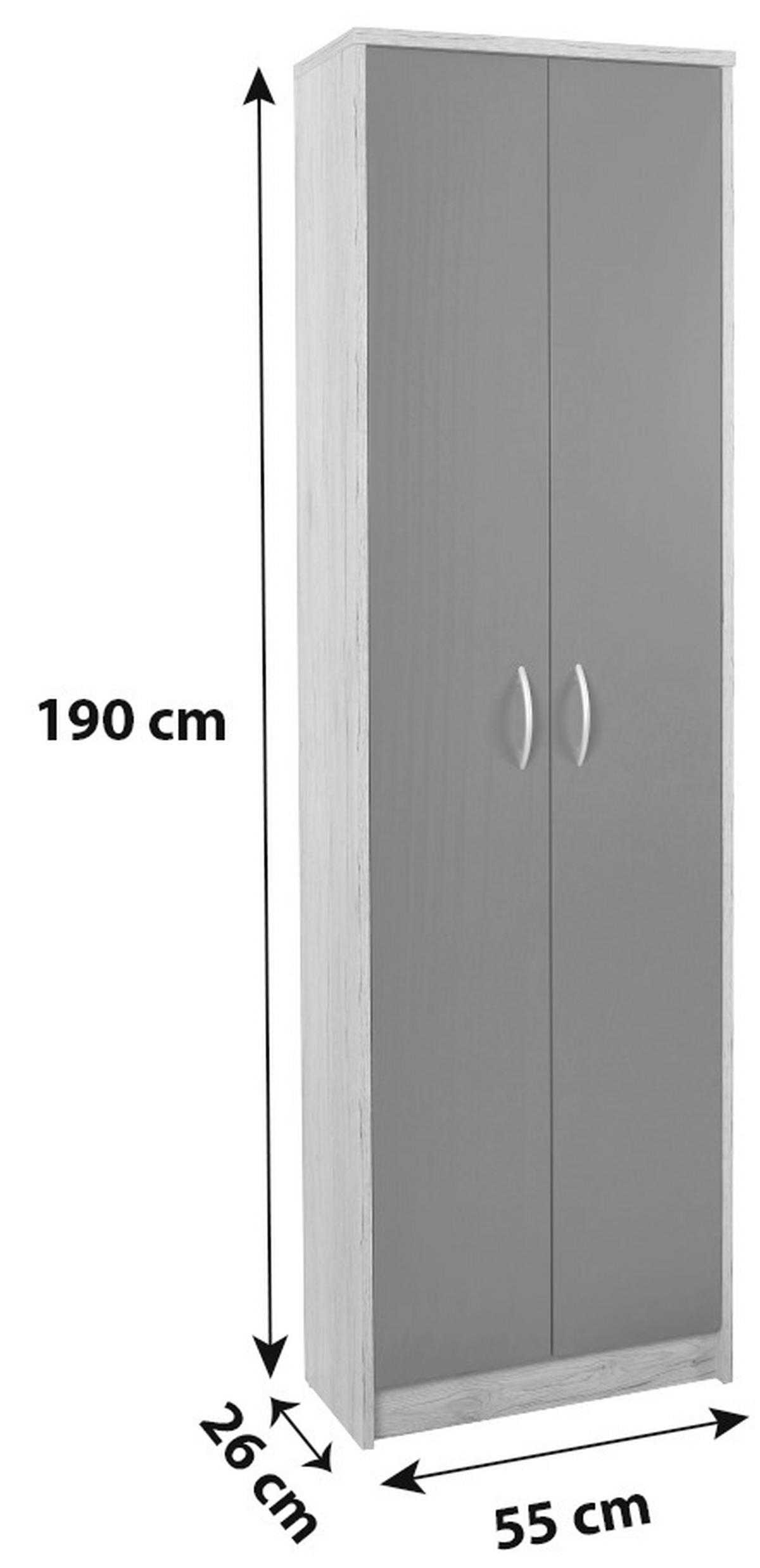 Dulap de haine Iza - maro/culoare lemn stejar, Konventionell, material pe bază de lemn (55/190/26cm) - Based